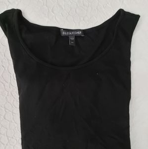 Eileen Fisher black stretch silk tank